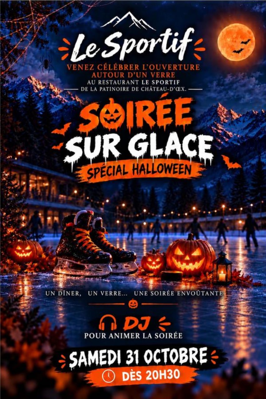 Affiche de Soirée sur glace — spécial Halloween au Sportif · 1 sur 2