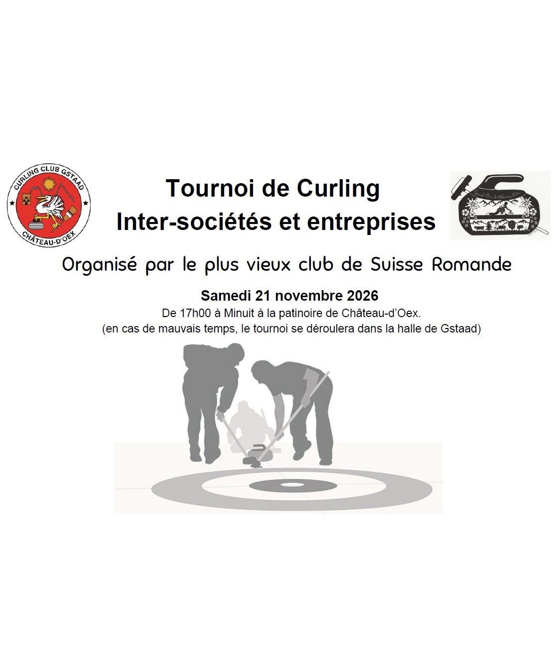 Affiche de Tournoi de curling intersociétés et entreprises