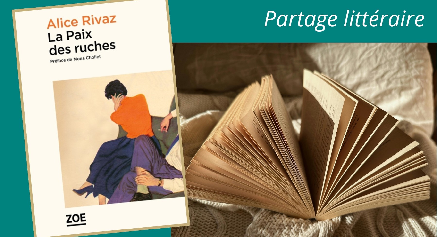 Affiche de Partage littéraire — Alice Rivaz, La Paix des ruches