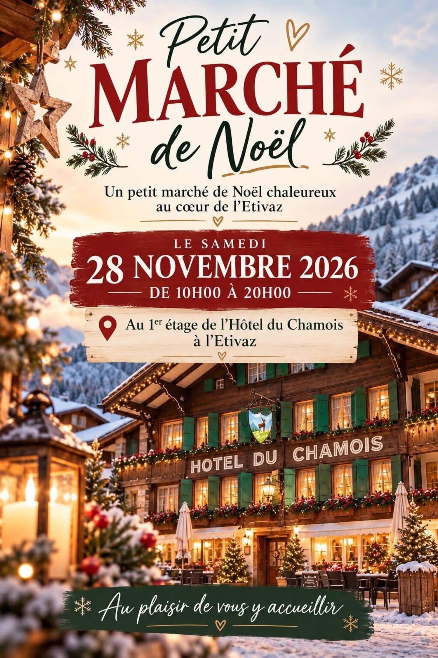 Affiche de Petit marché de Noël à L’Étivaz