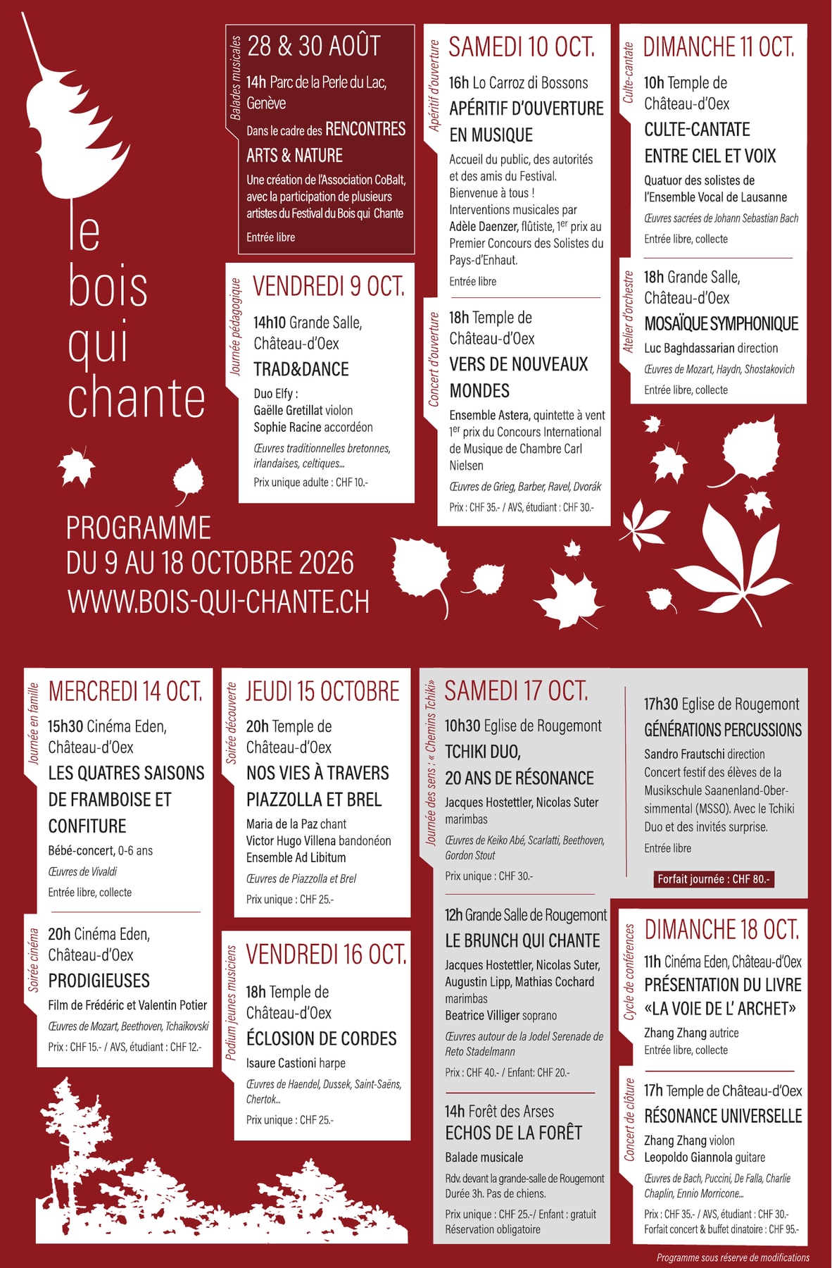 Affiche de Festival Le Bois qui Chante — 26e édition