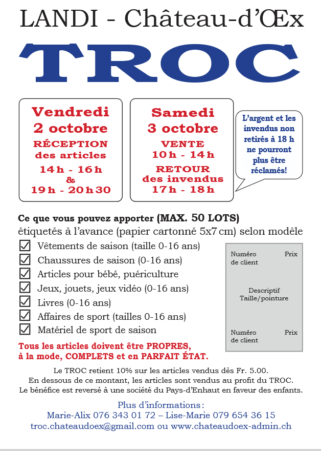 Affiche de Troc d’automne à Château-d’Œx
