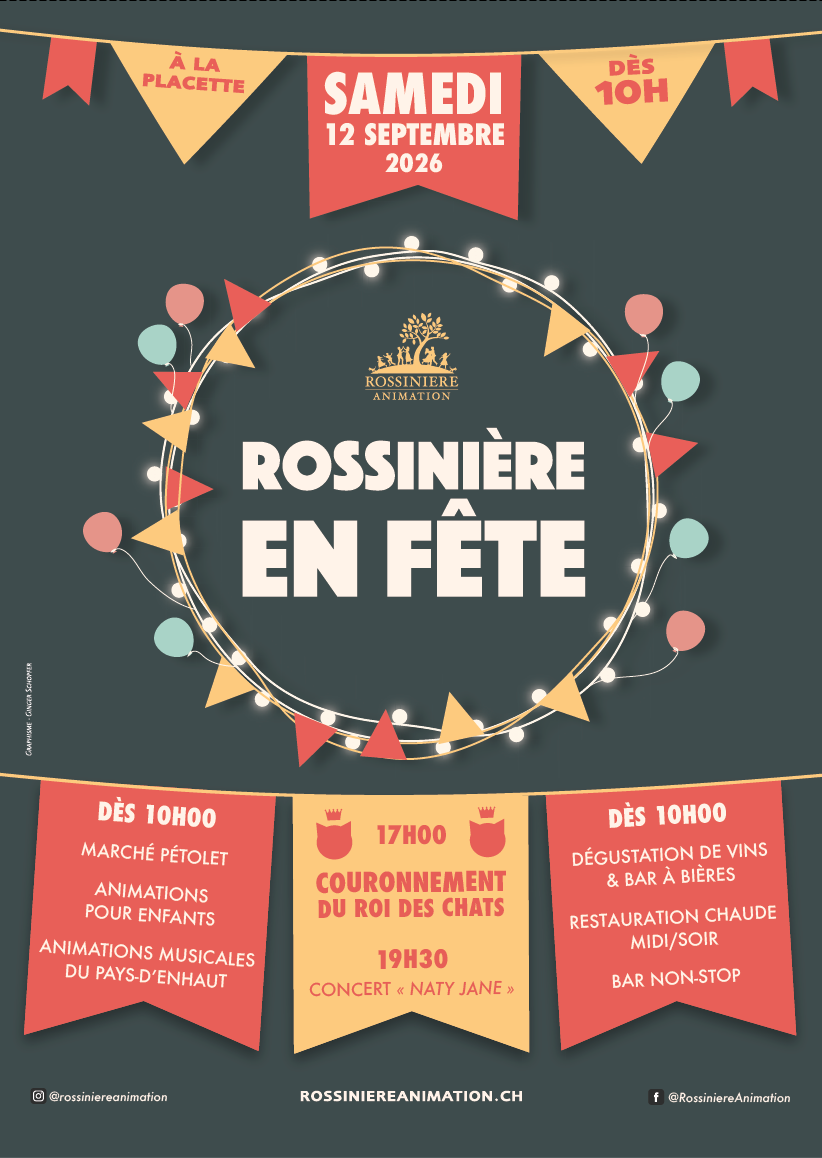 Affiche de Rossinière en fête et clôture du Royaume des Chats