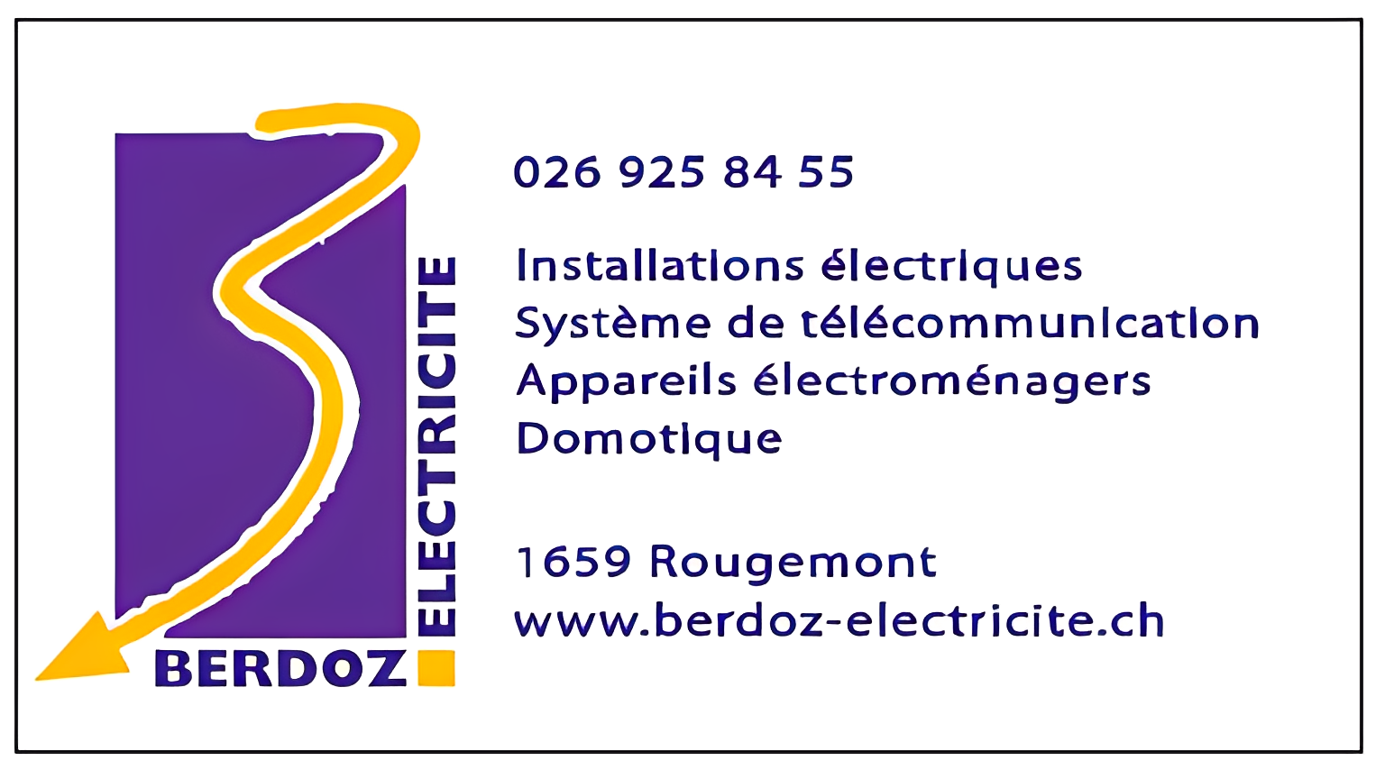 Logo ou image actuelle de Berdoz Electricité Sàrl